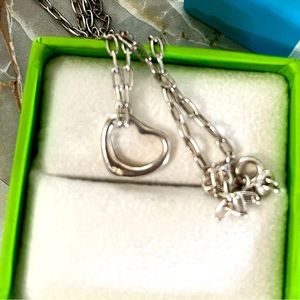 Sterling silver open heart pendant
